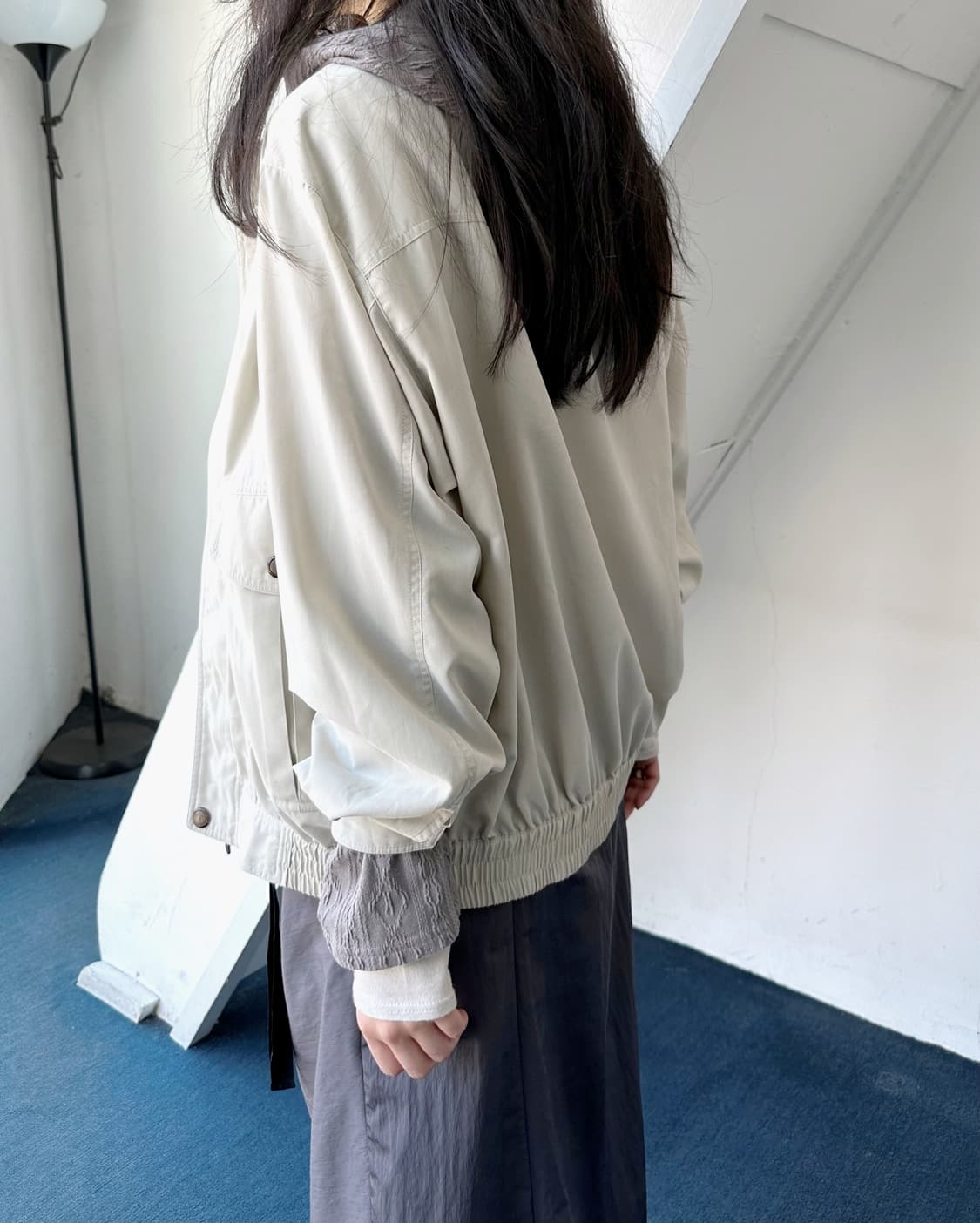 High count poly volume blouson 상품이미지8