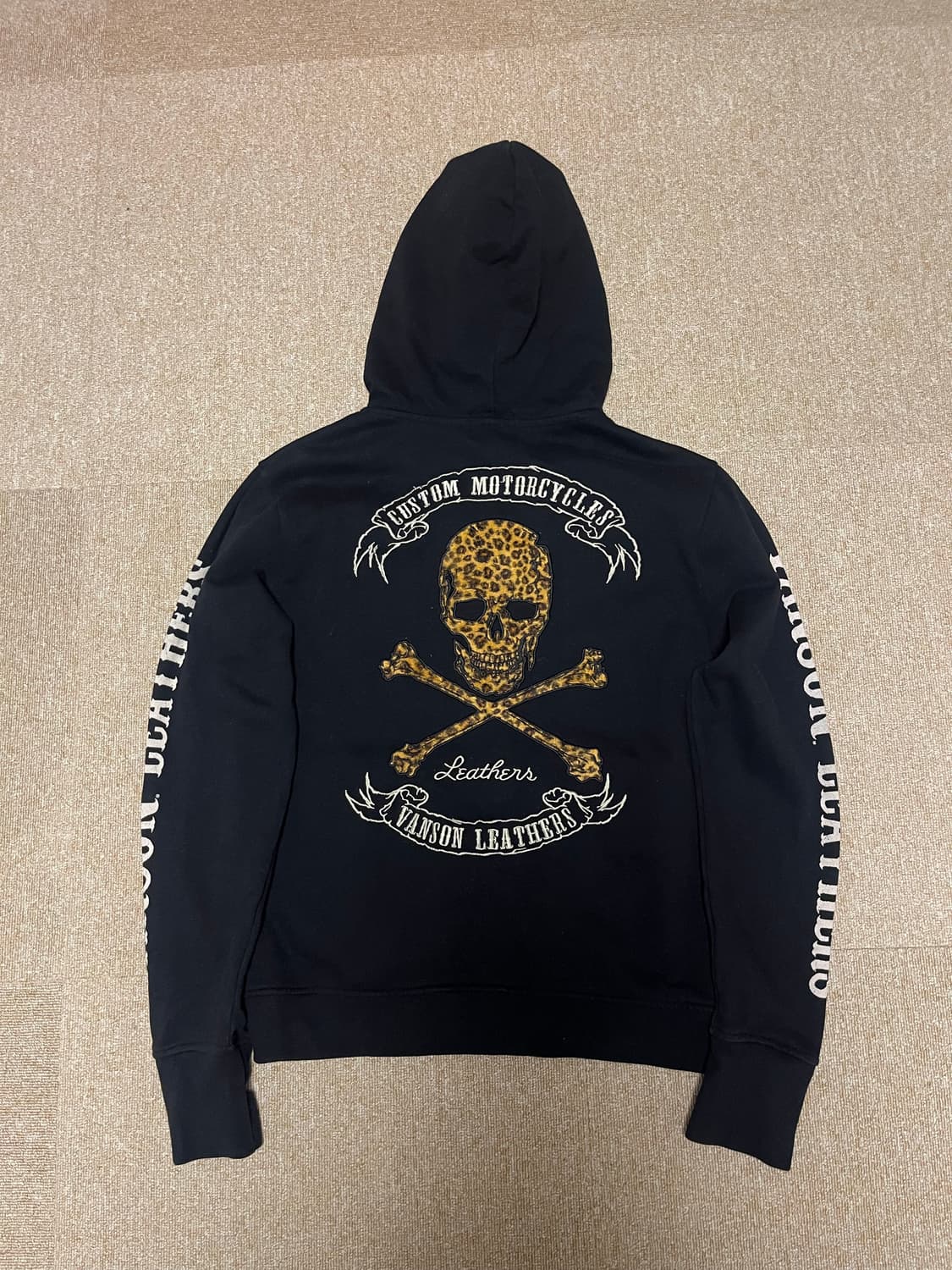 밴슨 레오파드 스컬 후드집업 블랙 M  상품이미지1