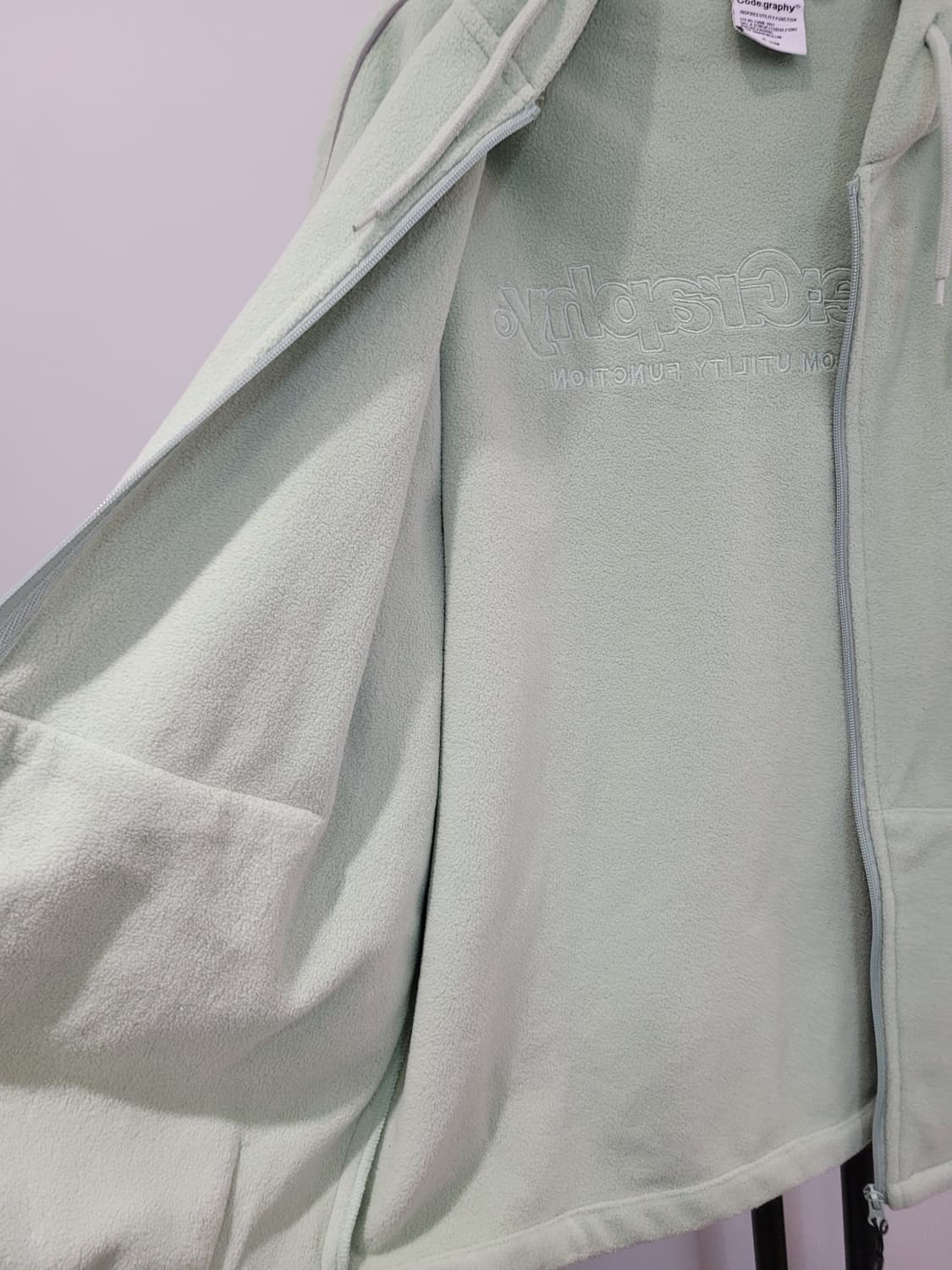 코드그라피 Codeography 오버사이즈 플리스 후드 집업 S 상품이미지8