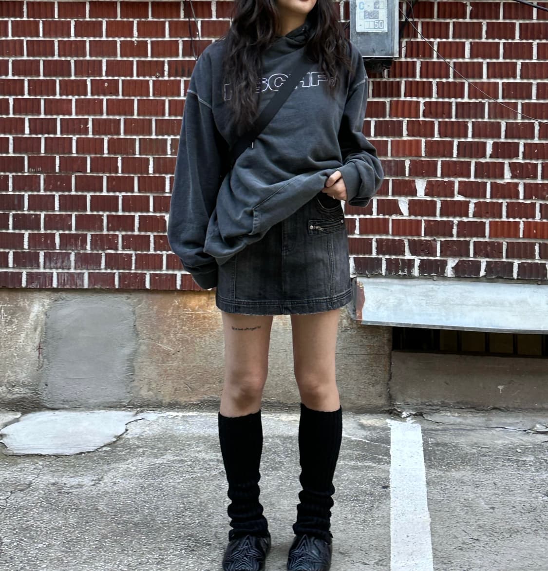 노스페이스 점퍼 미스치프 후드티 마뗑킴 스커트 코디세트 상품이미지7