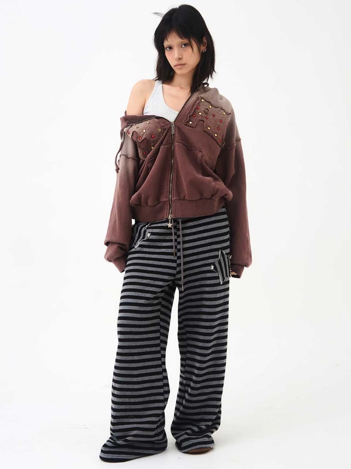 익스파이어드걸 STRIPE BIG SWEATPANTS 상품이미지1