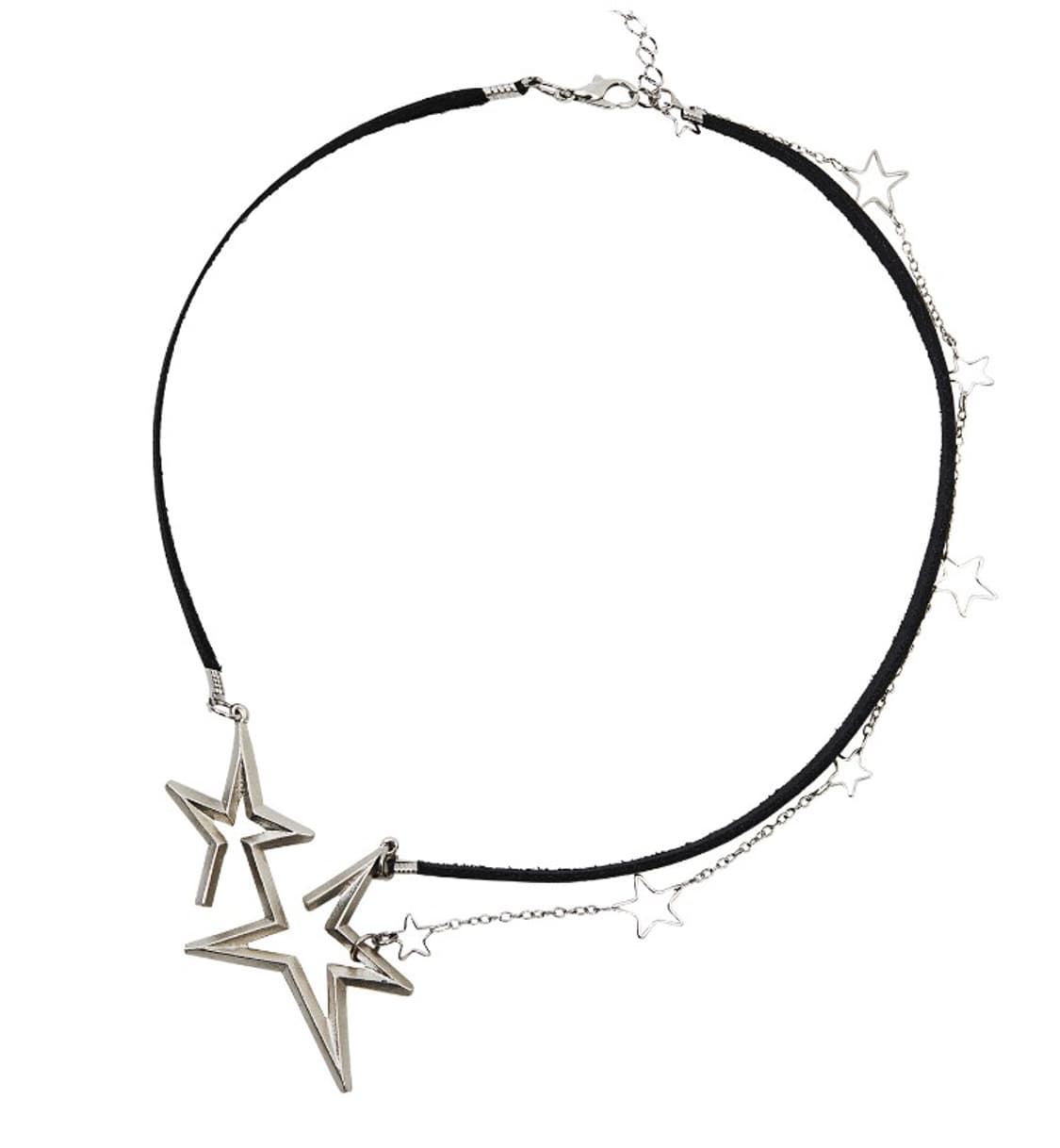 DOUBLE STAR NECKLACE BLACK 상품이미지1