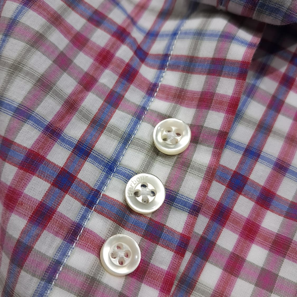 CL534 2XL 바버 포르투갈판 핑크 마이크로체크 버튼다운 셔츠 남방 상품이미지6