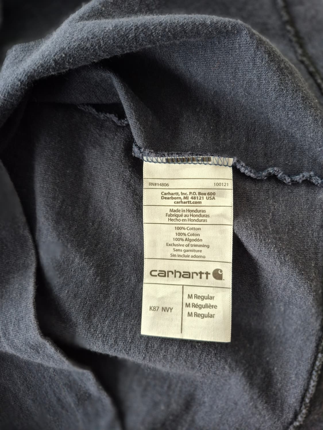 칼하트  네이비 워싱면티셔츠 상품이미지5