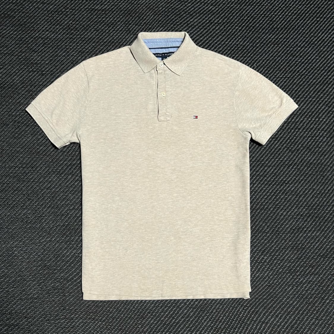 [M] Tommy 타미힐피거 베이지 코튼 반팔 카라티 상품이미지1