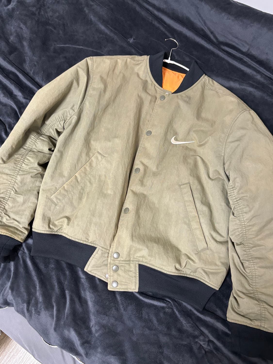 [M] 나투시 나이키 스투시 리버시블 자켓 올리브 상품이미지2