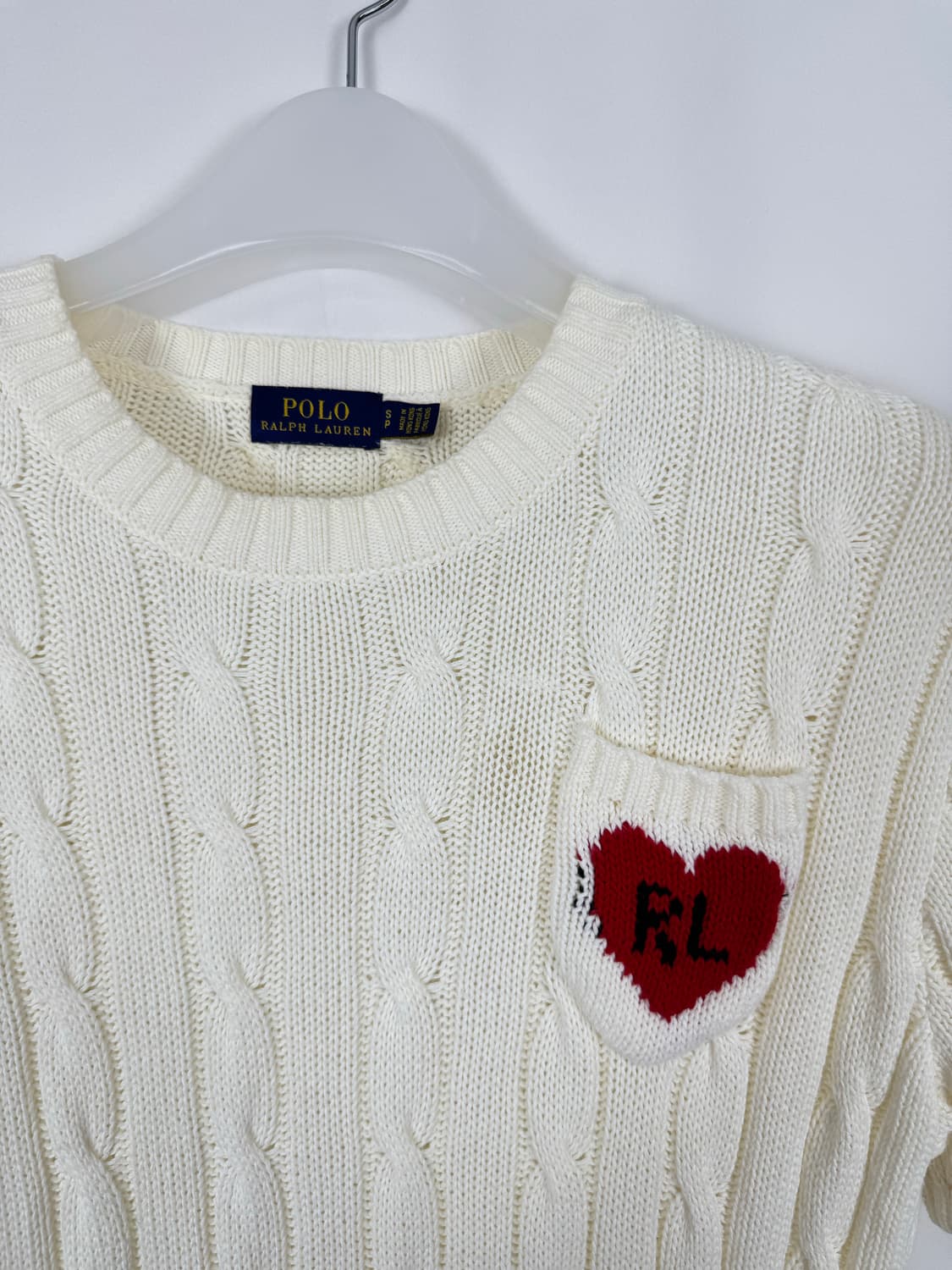 b135) 폴로랄프로렌 하트로고 케이블 반팔니트 상품이미지2