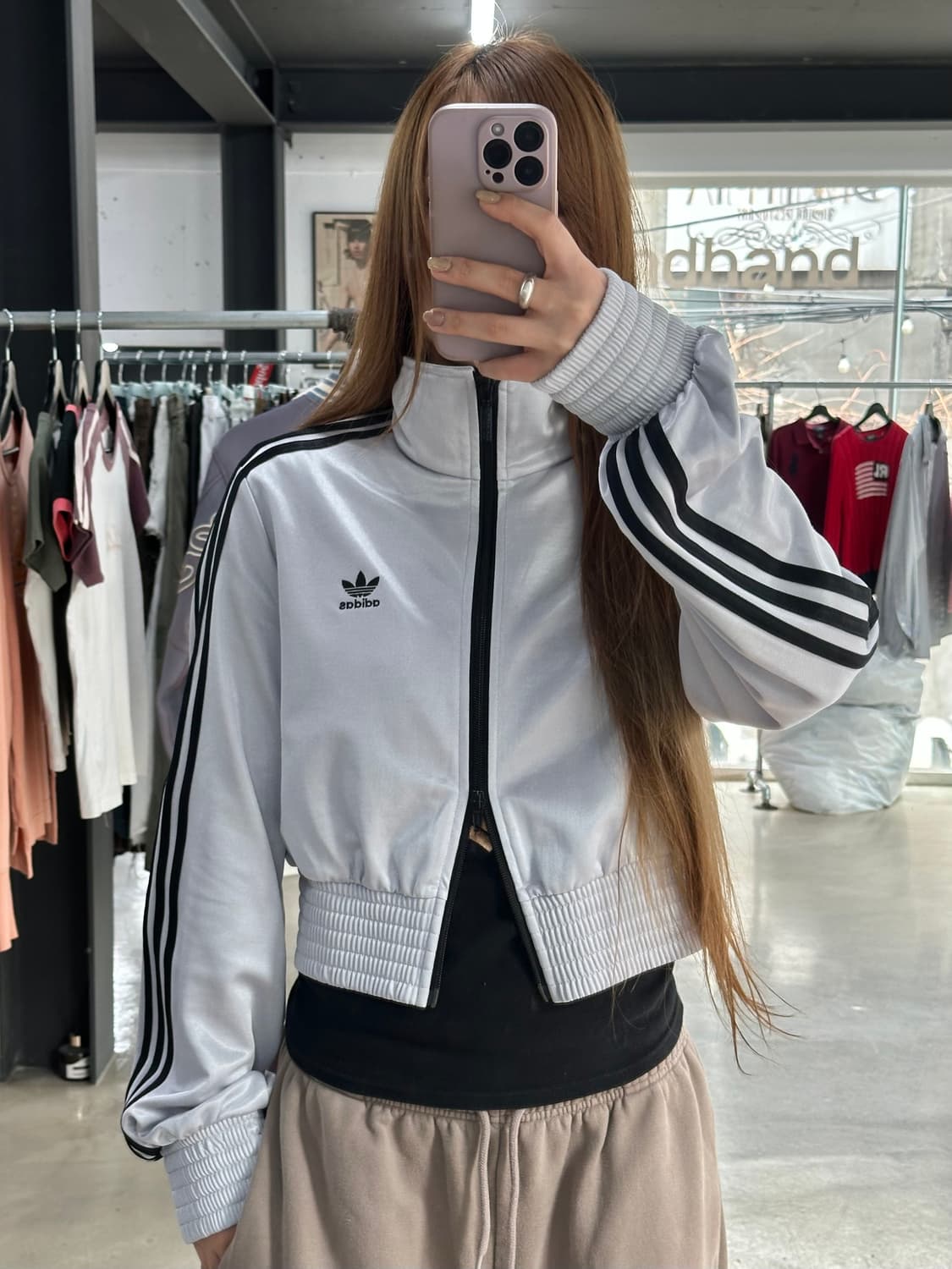 아디다스 하이샤인 실버 크롭 트랙탑 져지 상품이미지1