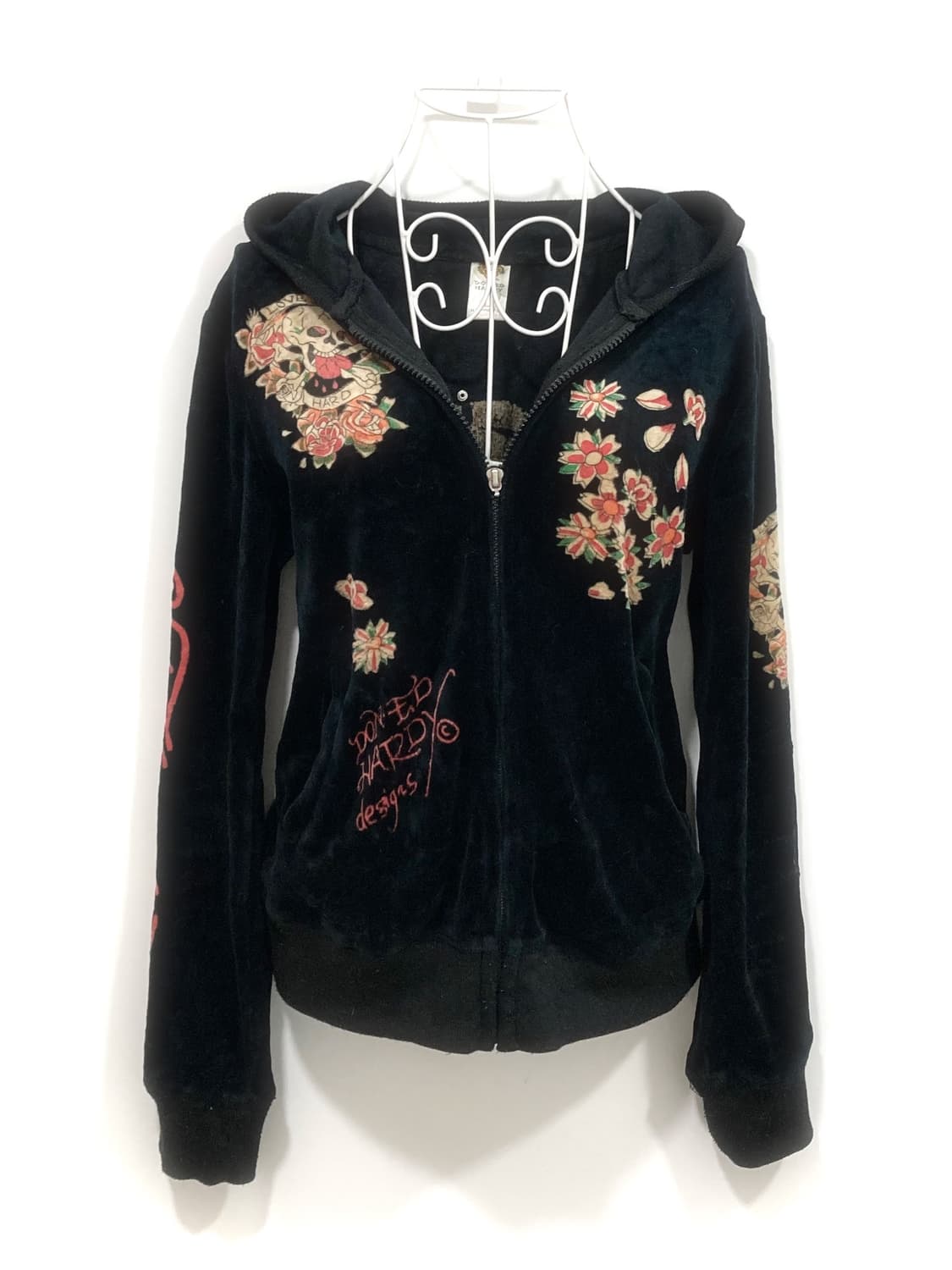 Ed Hardy velvet zip-up hoodie 상품이미지1