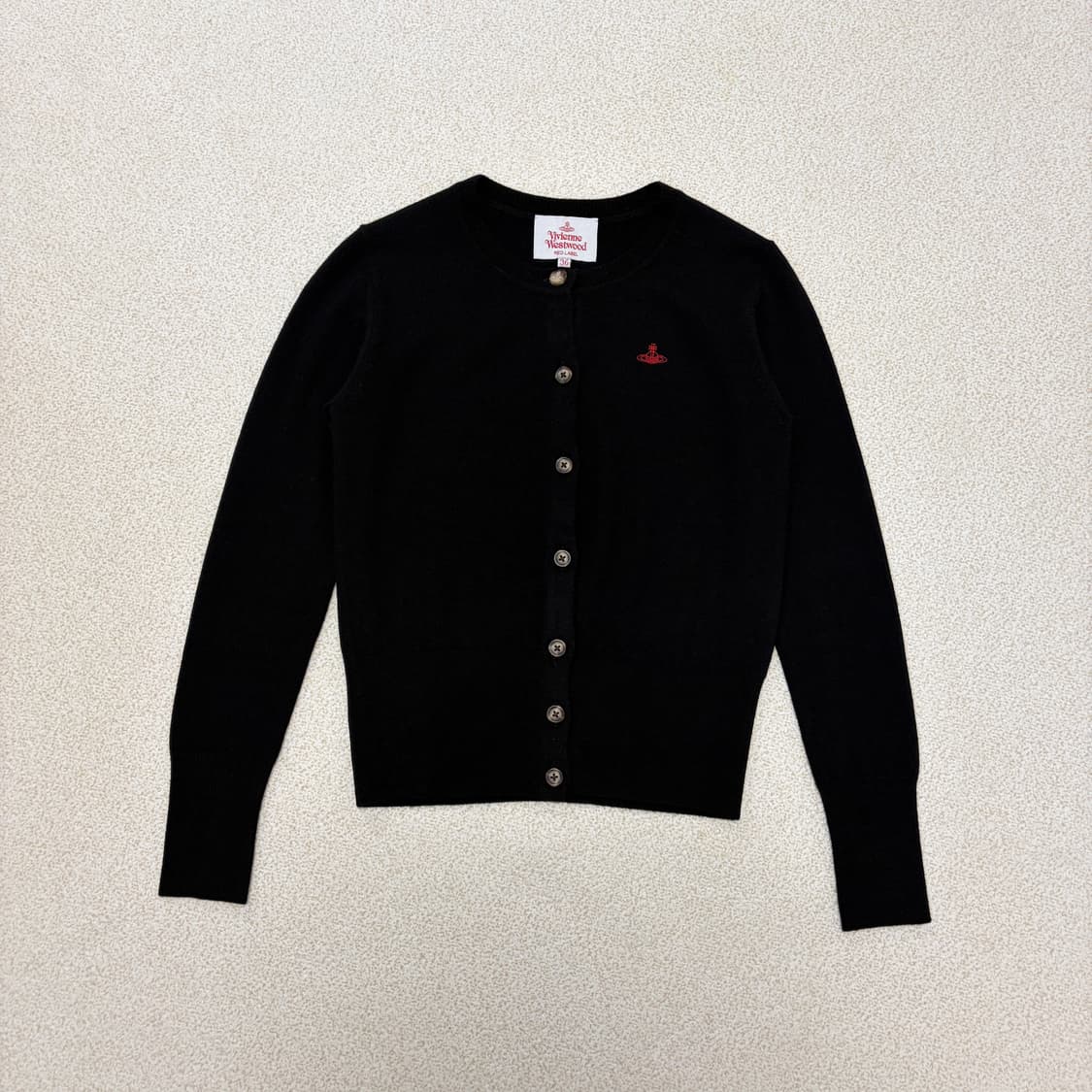 신상 비비안웨스트우드 베이직 울 가디건-블랙 상품이미지6