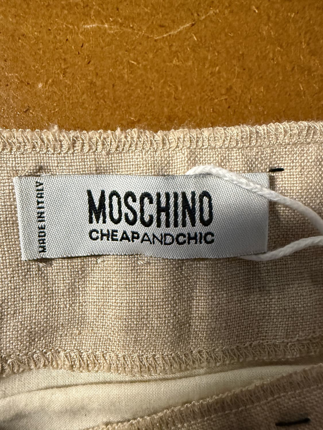 모스키노 치프앤시크 텍스트 패턴 린넨 스커트 IT42 상품이미지6