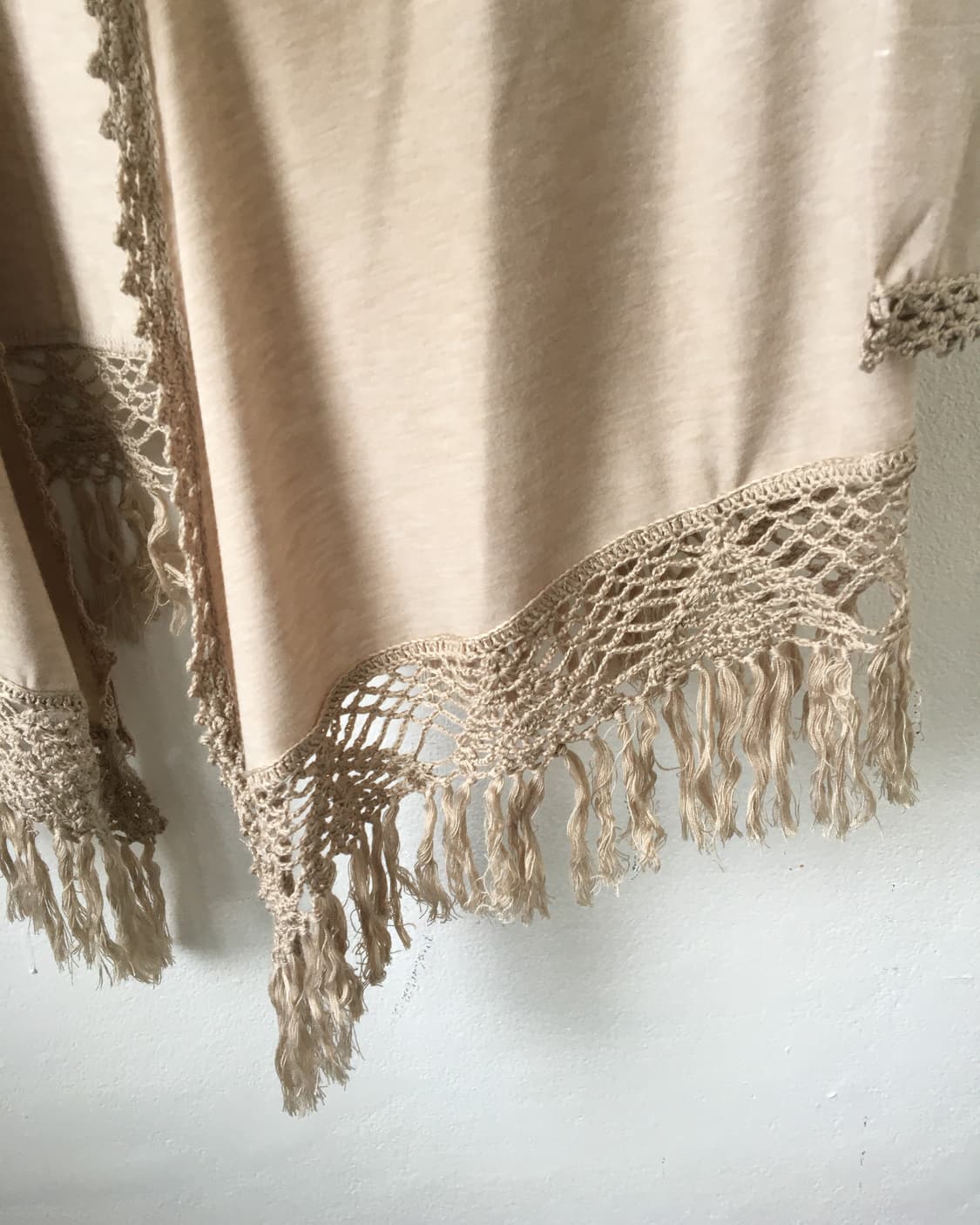 Crochet point fringe open cardigan 상품이미지4