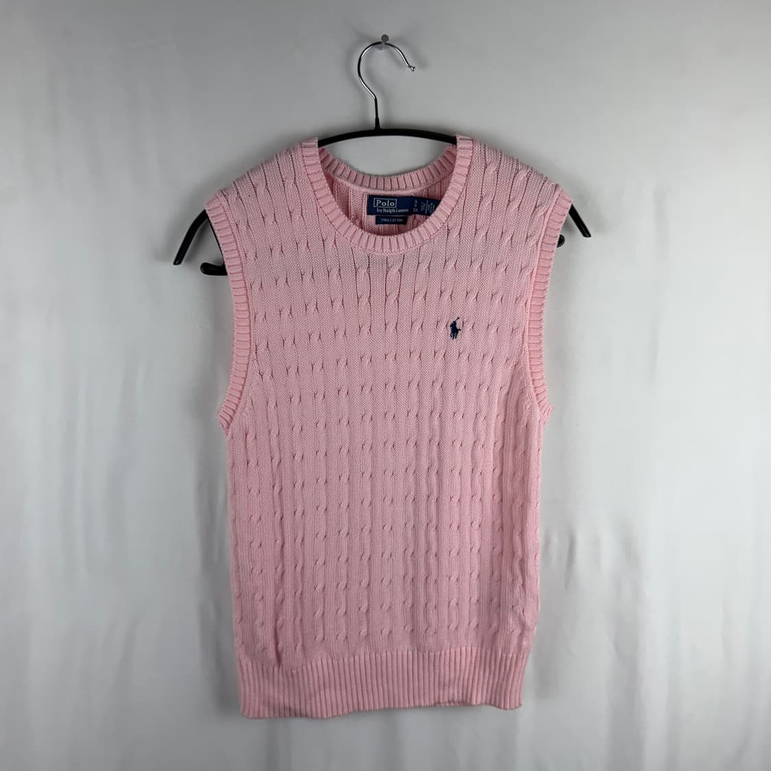 (무료배송)S) 폴로랄프로렌 신형 피마코튼 꽈베기 니트 조끼 원터 착용 상품이미지2