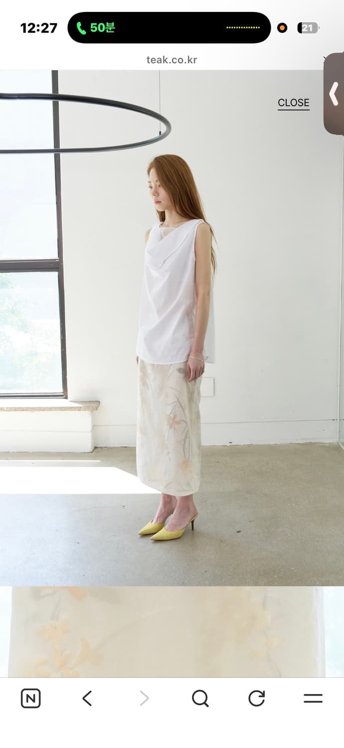 teak 티크 ORCHID SHEER SKIRT 스커트 (ORANGE) 상품이미지3