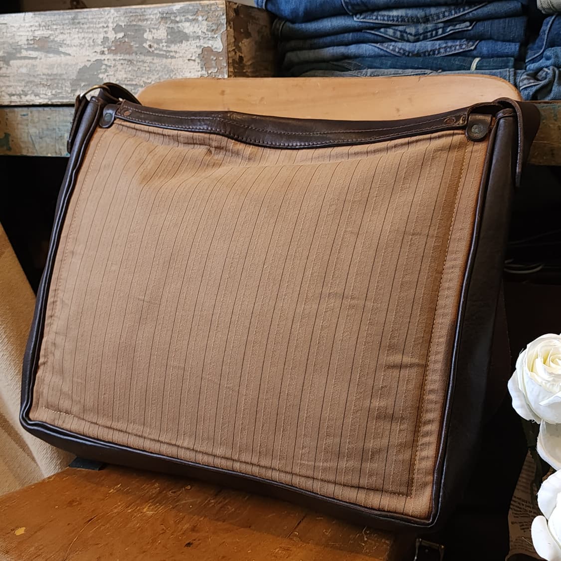 폴로 더블알엘 메신져백 캔버스 레더 크로스백 상품이미지2