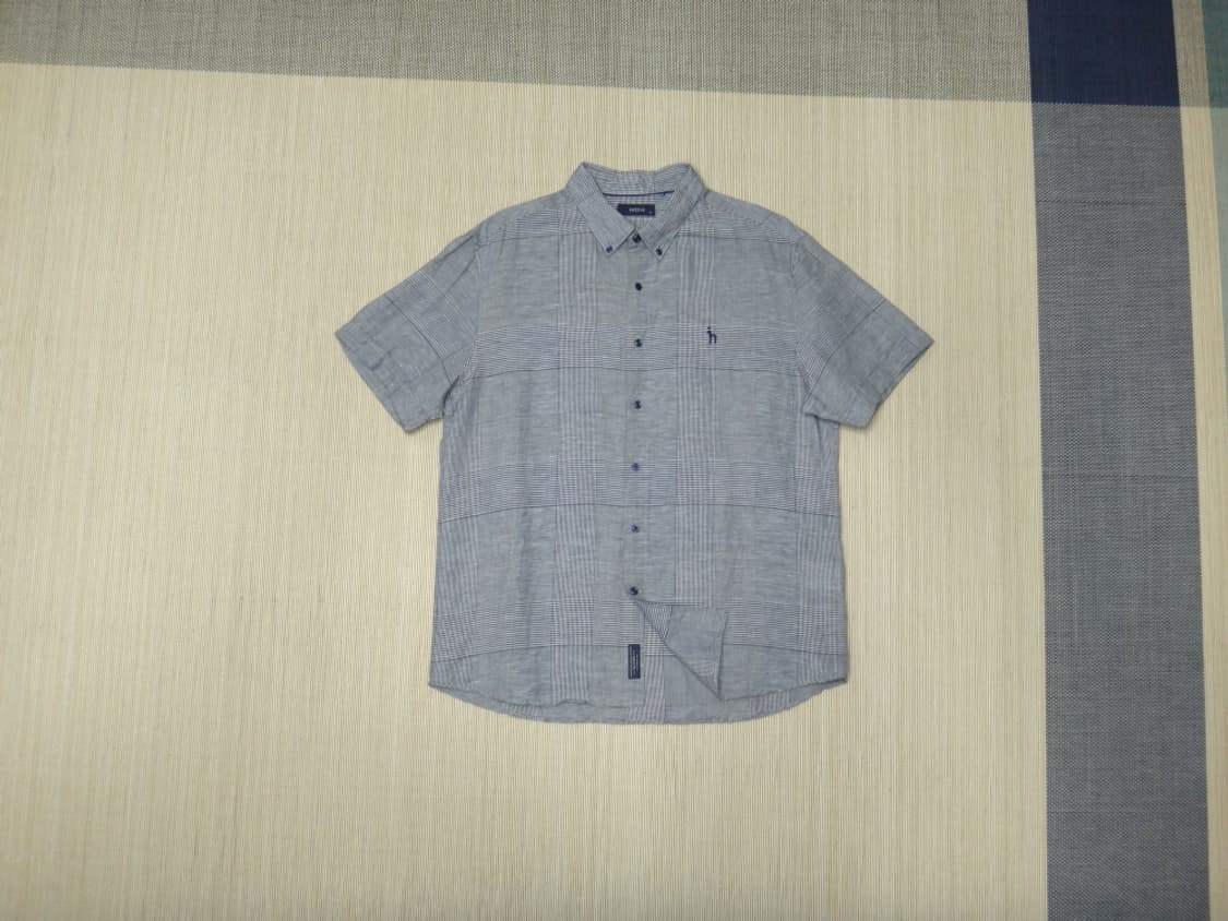 (2XL) LF 헤지스 린넨혼방 체크 셔츠 HZSH9B534 상품이미지1