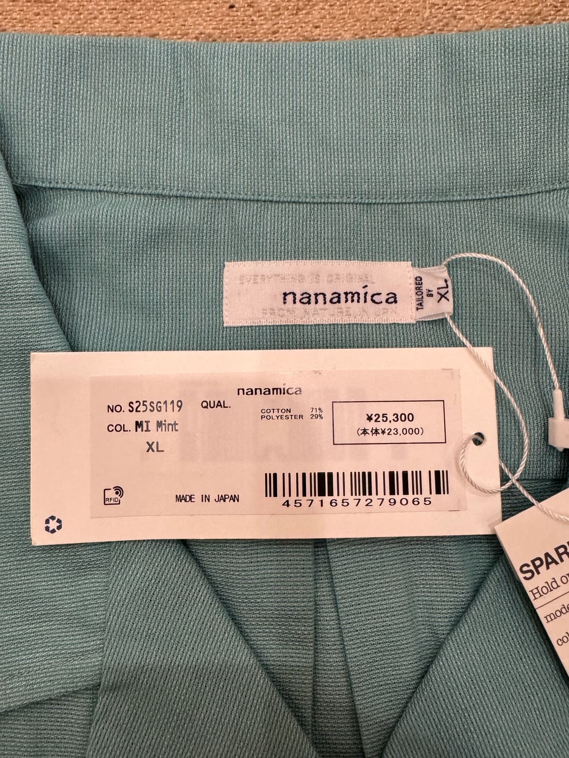 [XL][110] 나나미카 오픈카라 파나마 숏슬리브 셔츠 민트 상품이미지8