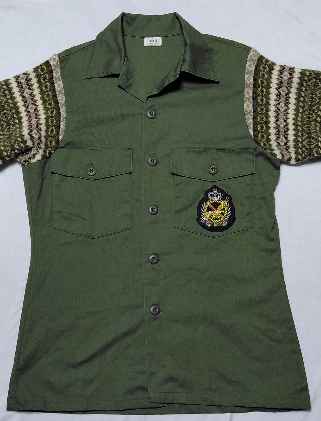 [Remake] 80's 미군 실물 OG-507 x 페어아일 니트 셔츠 상품이미지4