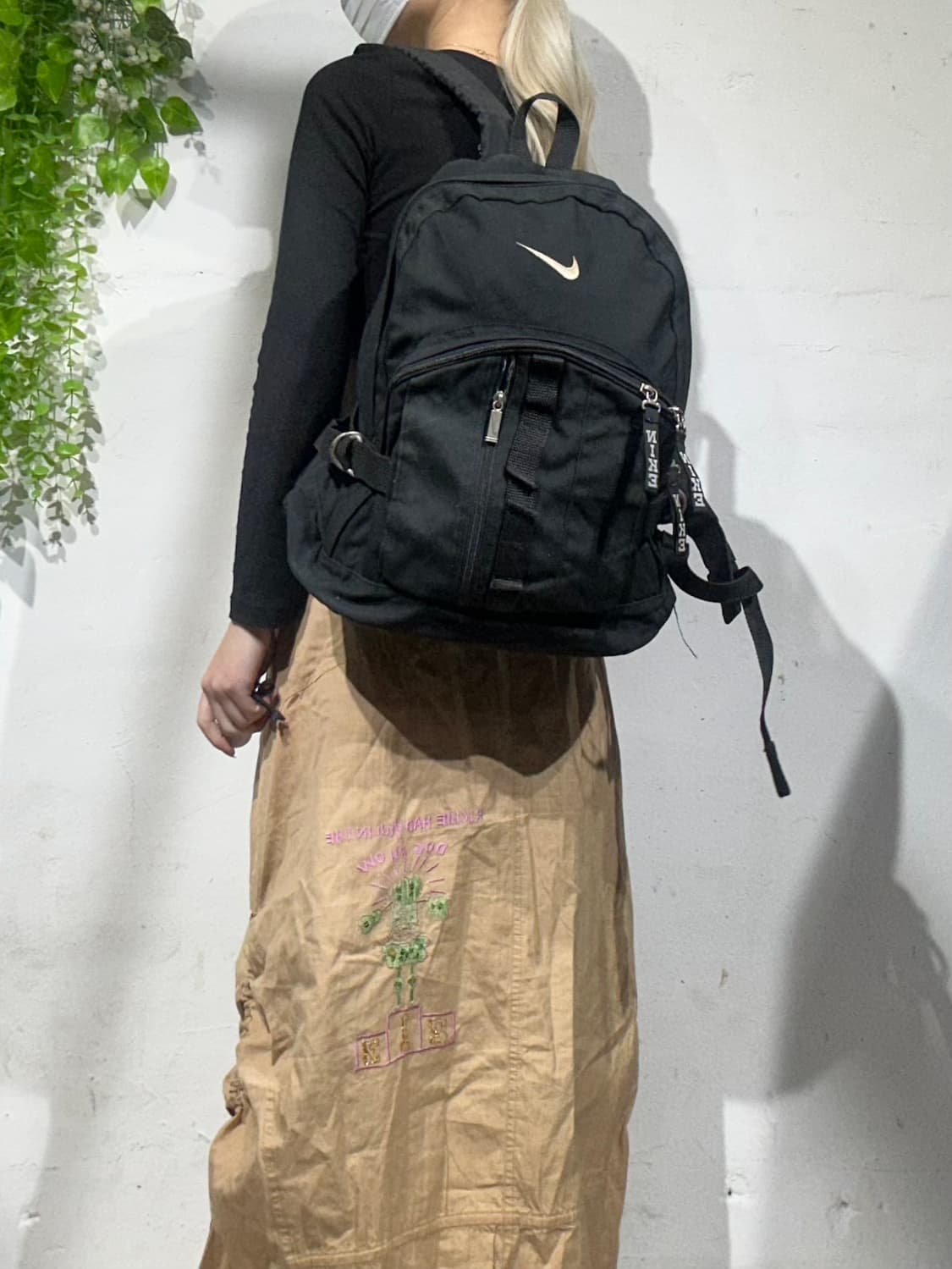 90s 나이키 블랙 미니 백팩 미드스우시 가방 상품이미지1