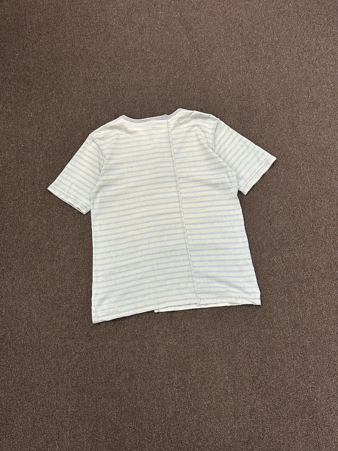 M)BALL vintage 블루 스트라이프 헨리넥 반팔 상품이미지6