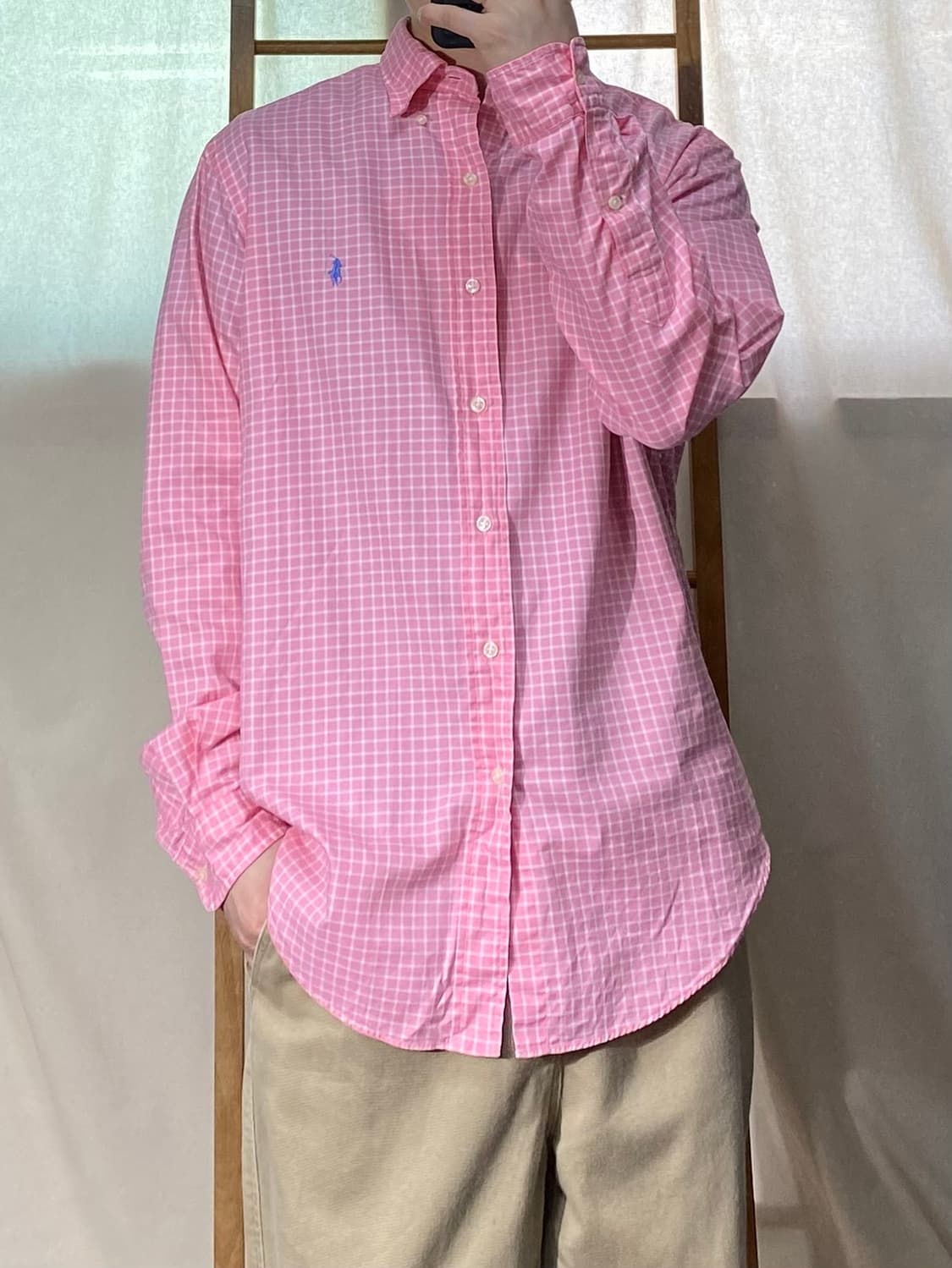 [M]90s Polo Ralph Lauren 폴로 핑크 체크셔츠 상품이미지6