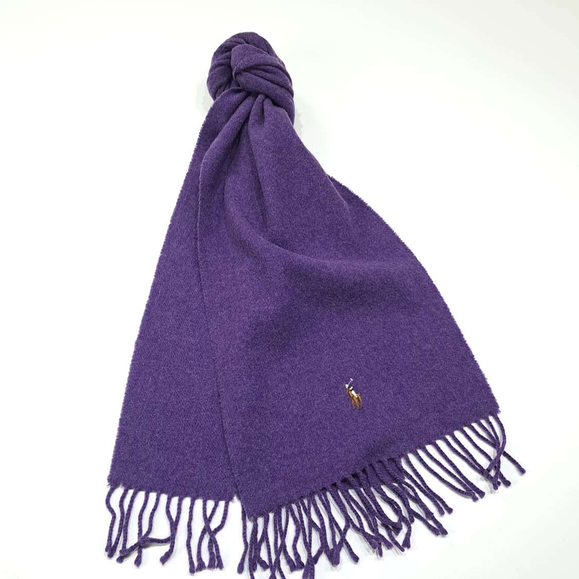 MX419 폴로 이태리판 램스울 포니자수 퍼플 머플러 목도리 상품이미지2