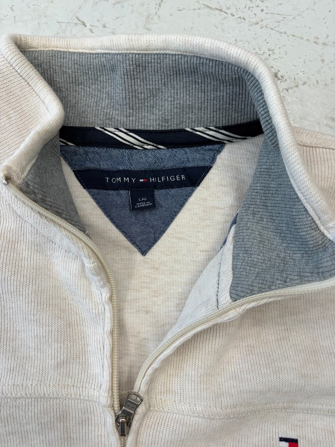 Tommy Hilfiger 아이보리 집업 스웨트 자켓  상품이미지4