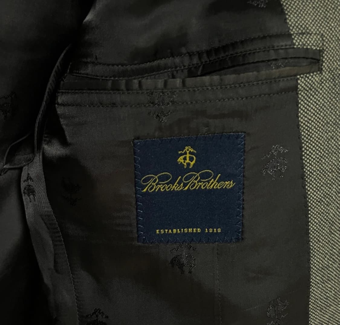 브룩스브라더스 버드아이 카키 브라운 울 100% 수트 상품이미지5