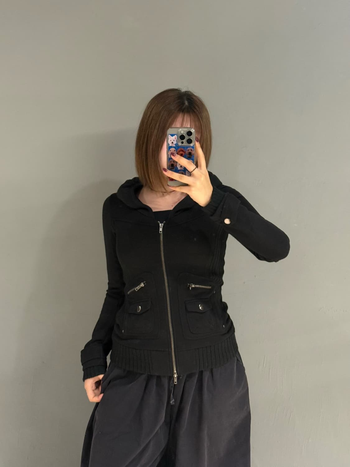 ribbed detail pocket 2-way zip-up 상품이미지2