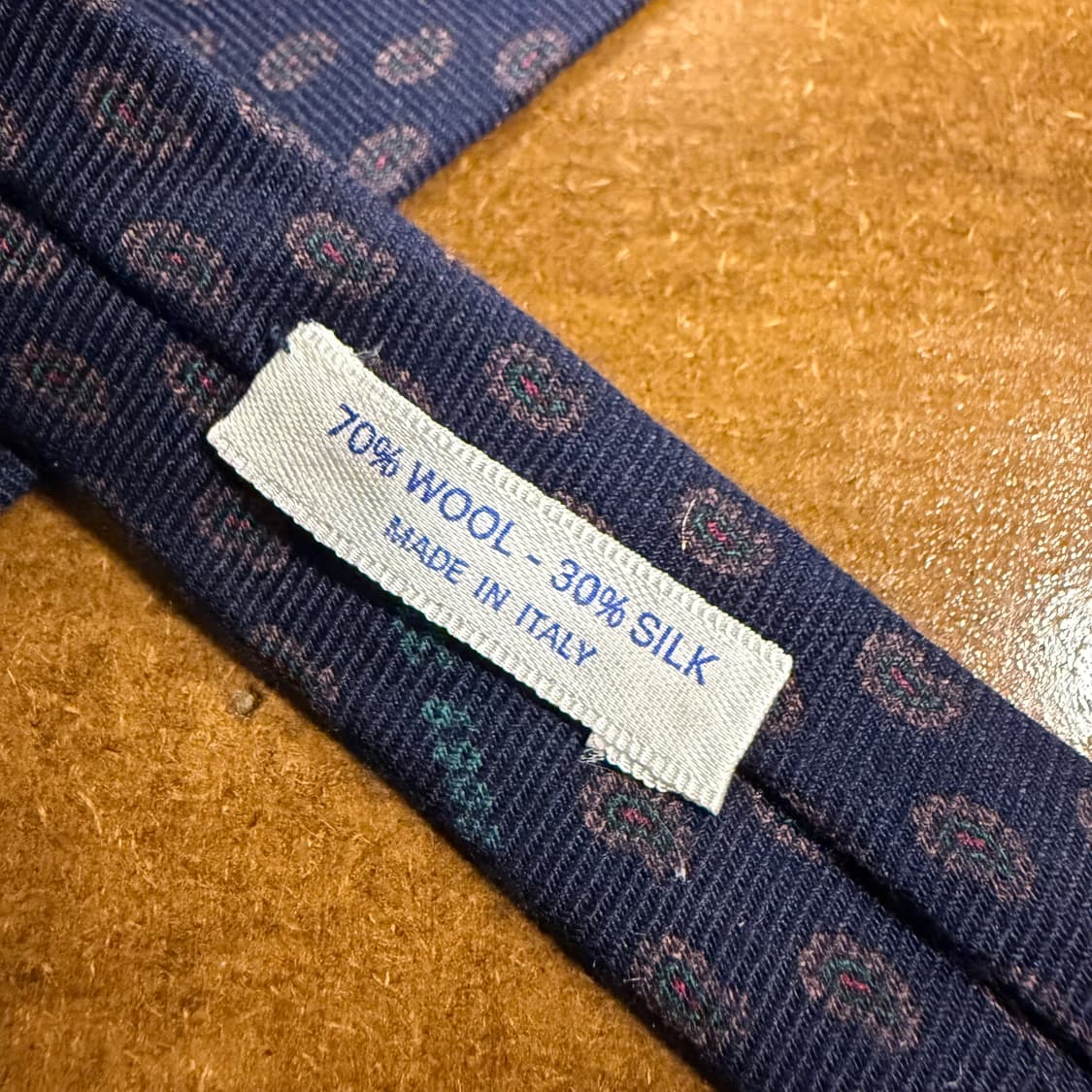 샤넬 CHANEL 네이비 페이즐리 실크, 울 넥타이 상품이미지4