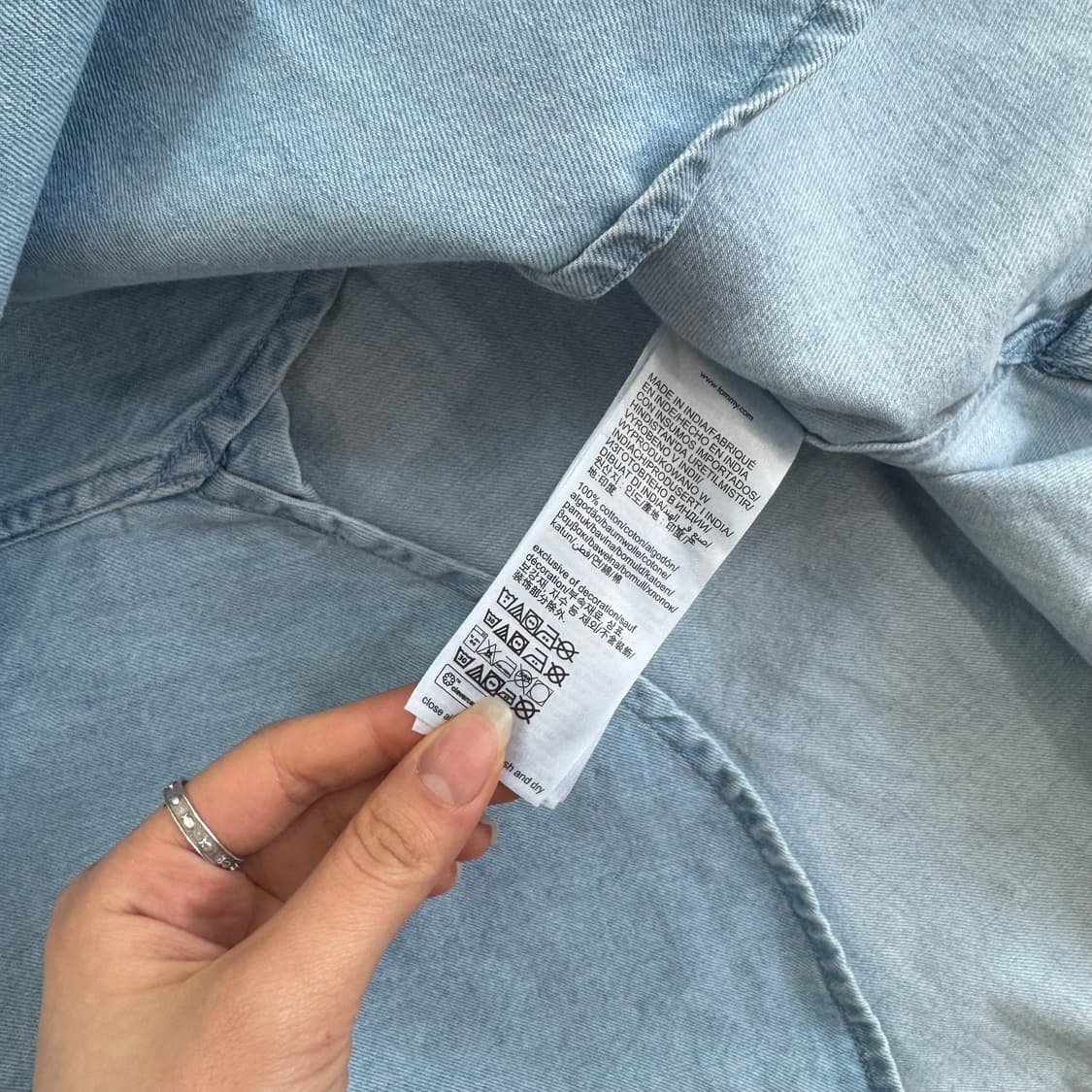 Tommy Hilfiger 타미힐피거 데드스탁 스몰로고 데님 셔츠에 상품이미지6