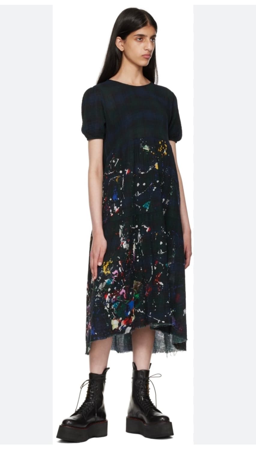 R13 릴렉스 플래드 미디 원피스 (S) 상품이미지2