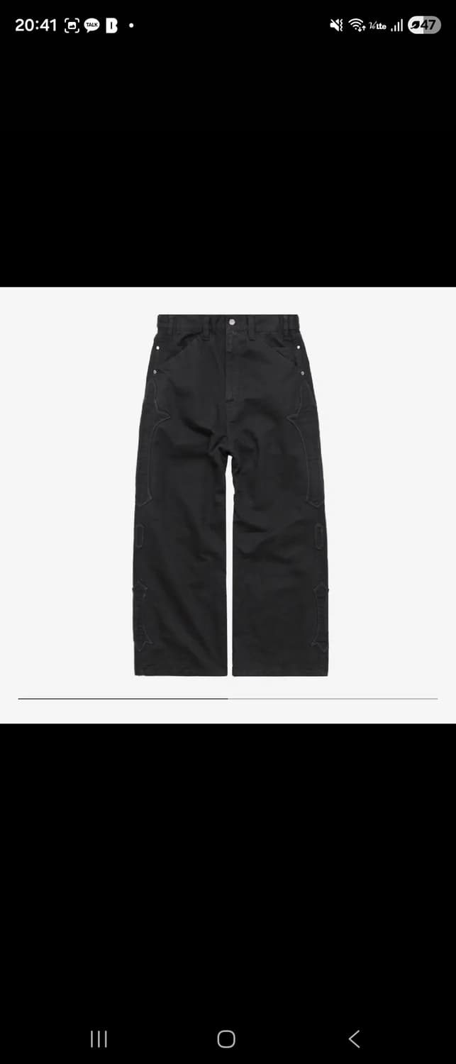 (4)폴리테루 1011 플뢰르 데님 블랙 팬츠 상품이미지1