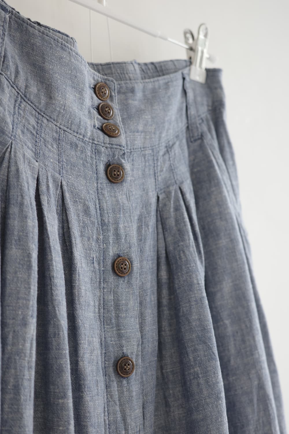 블루 린넨 버튼 스커트 상품이미지4