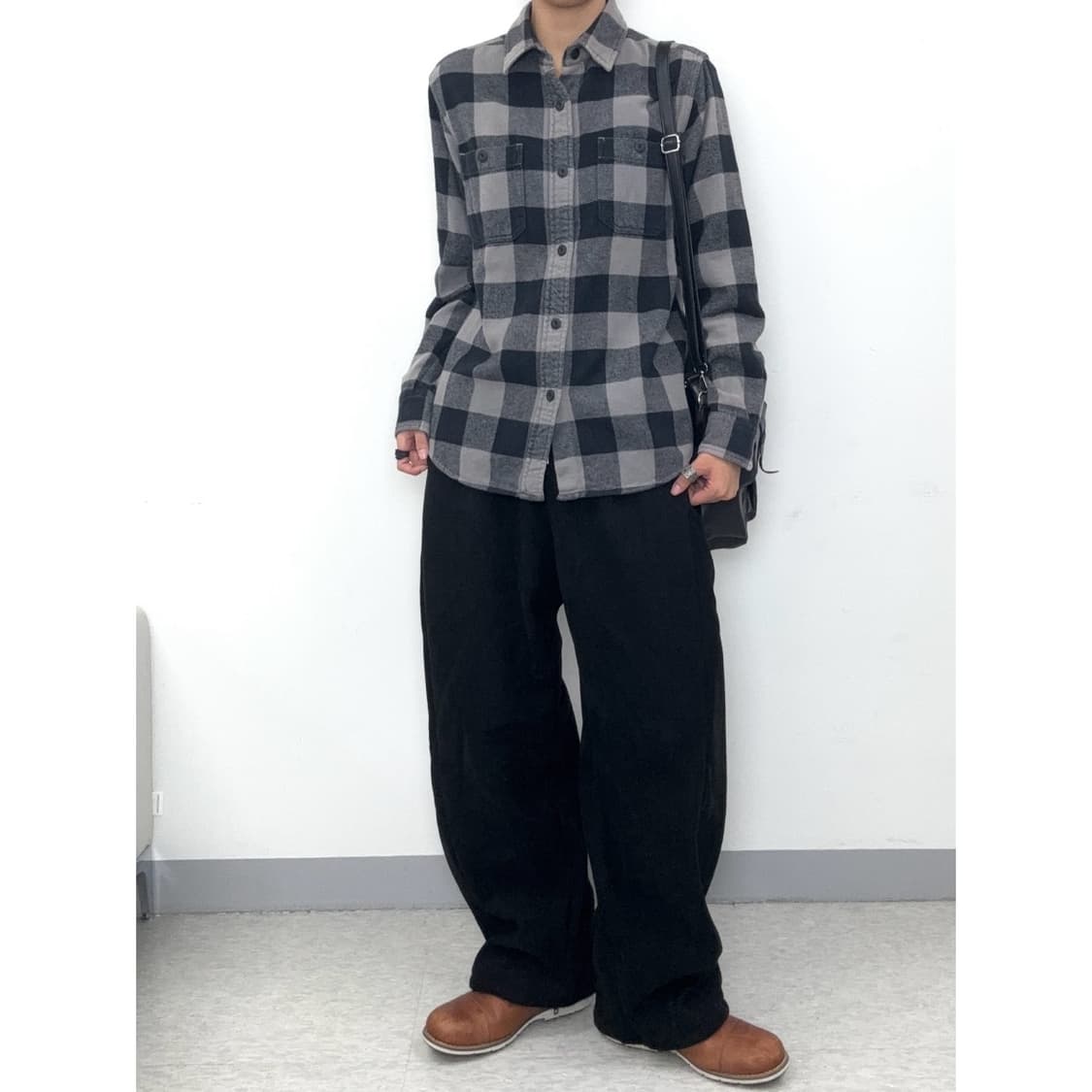 빈티지 그레이 체크 셔츠 상품이미지2