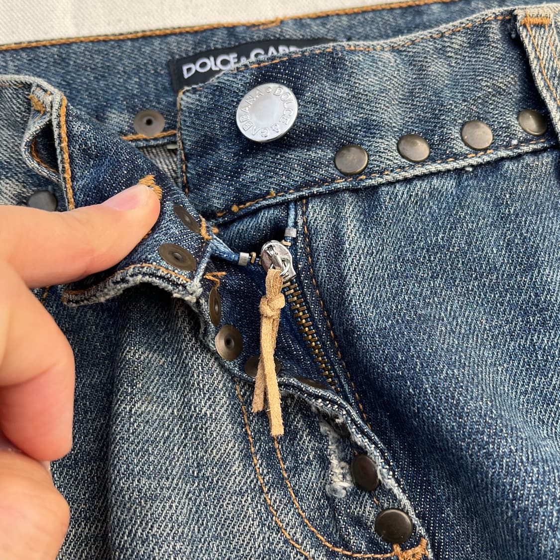 돌체앤가바나 하와이안 자수 플레어 데님 팬츠 상품이미지7