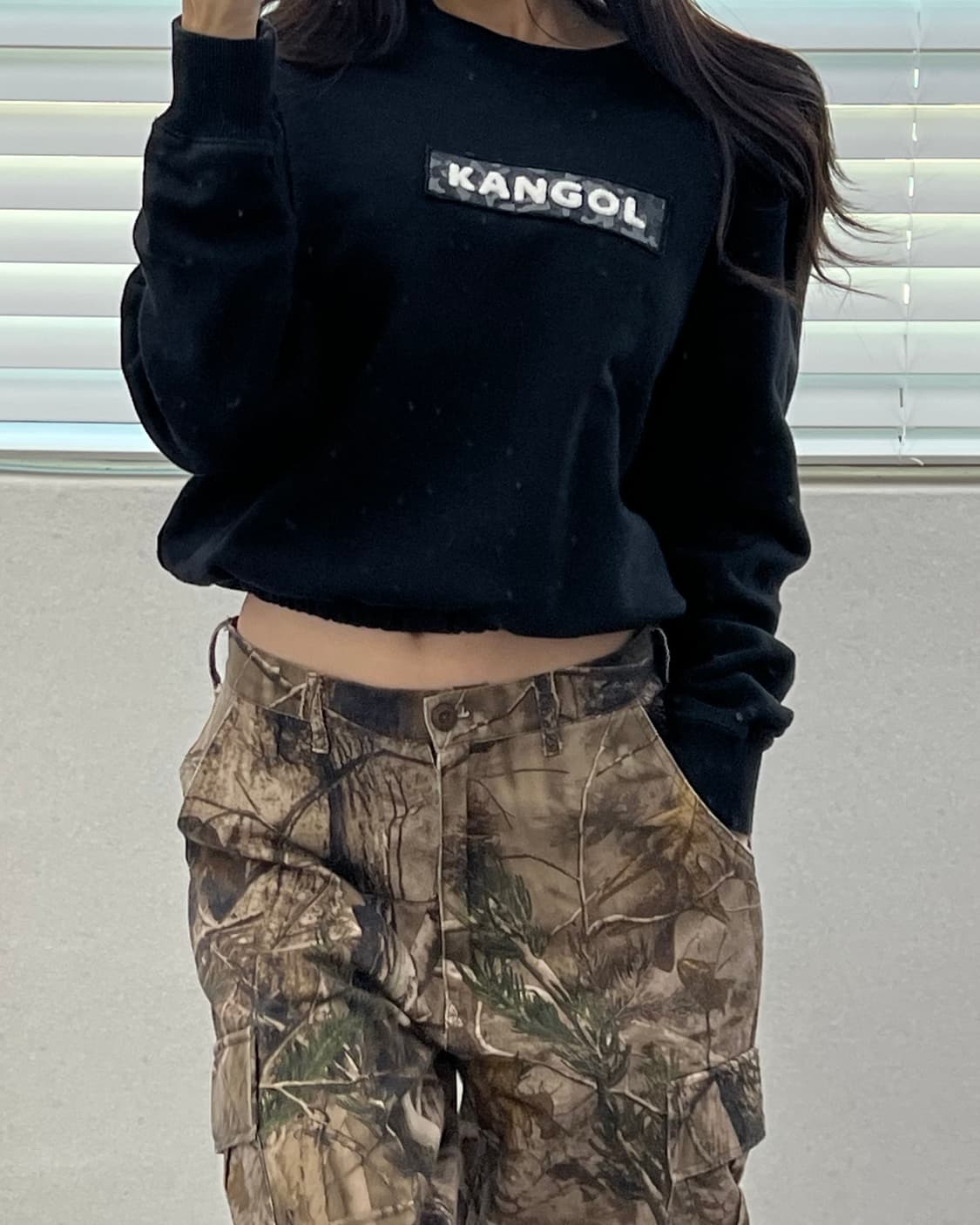 (WOMEN)캉골 크롭 맨투맨-M1748 상품이미지1