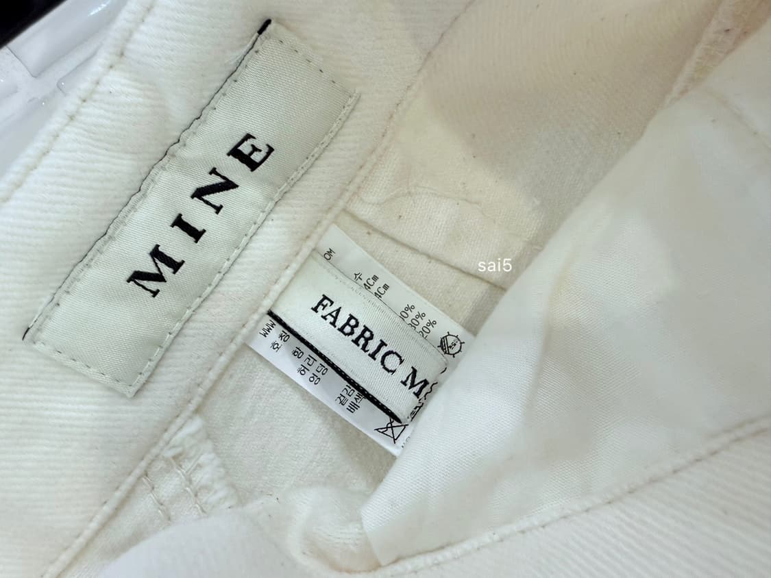 MINE 마인 화이트데님 와이드팬츠  이태리원단 10부정도의 길이감 (실 상품이미지8