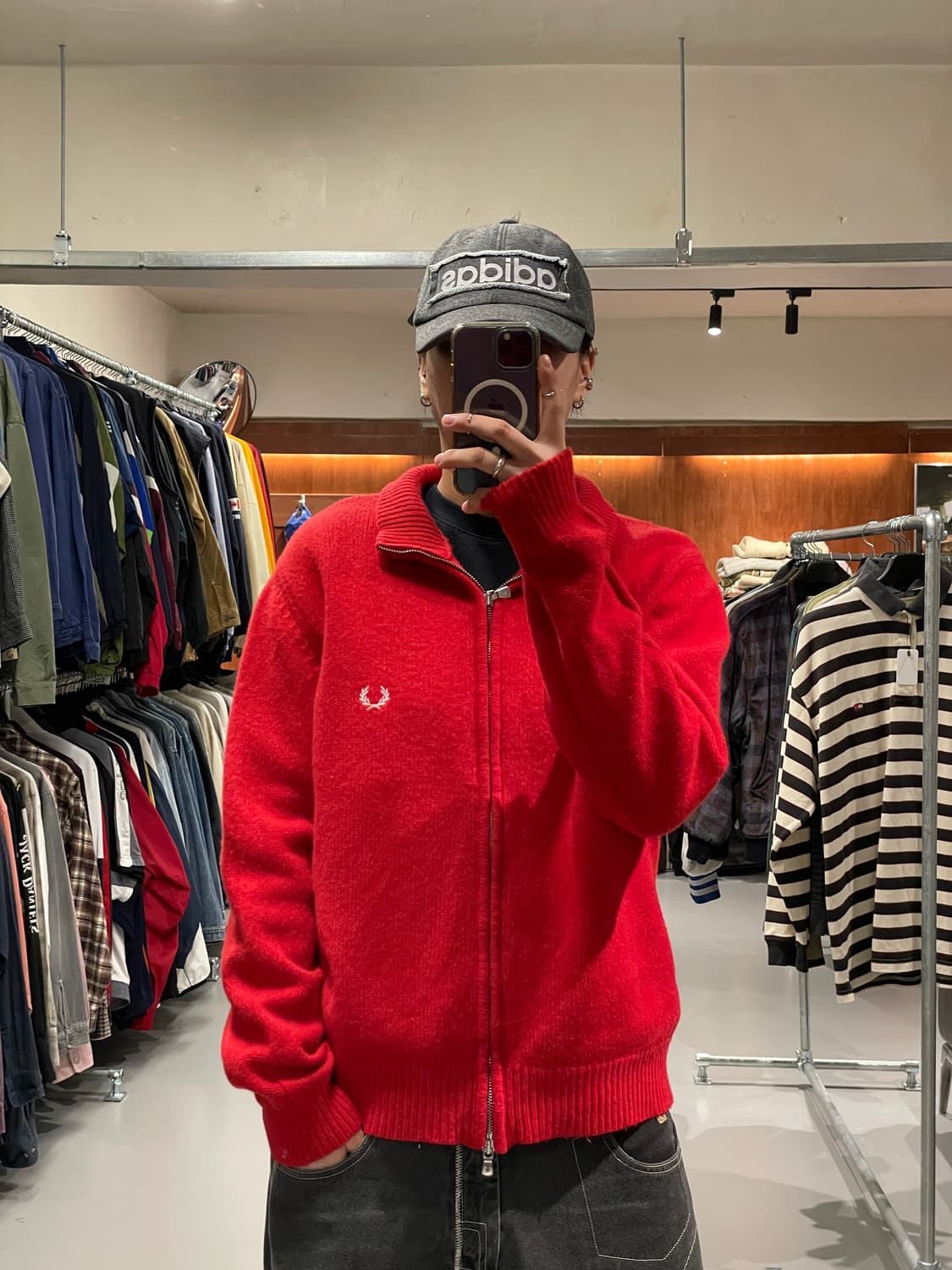 프레드페리 울 니트 집업 상품이미지1