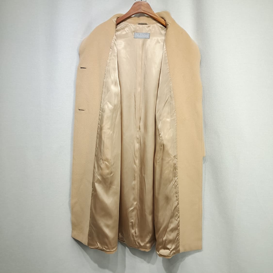 CL285 XL 막스마라 90s 이태리판 울 와이드라펠 카멜베이지 코트 상품이미지3