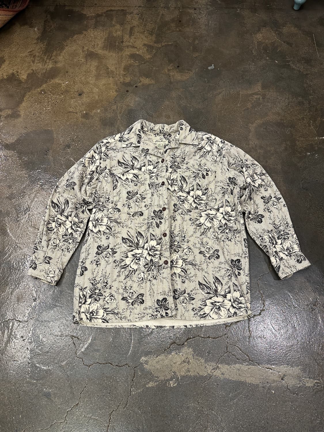 90s Eddie Bauer 에디 바우어 플로럴 셔츠 S 상품이미지1
