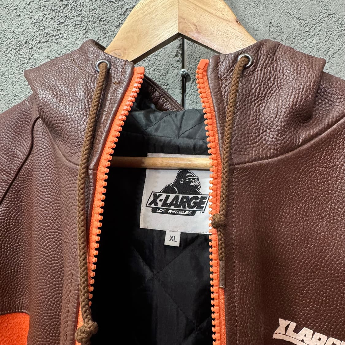 X-LARGE 카우하이드 레더 바시티 자켓 (XL)   상품이미지5