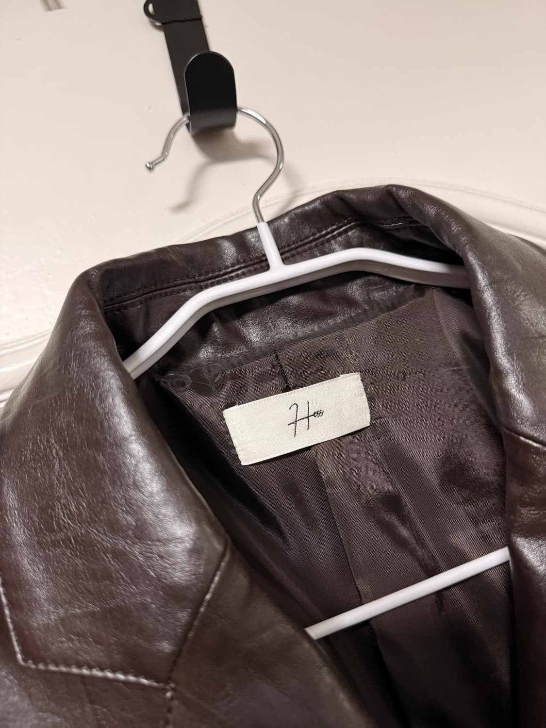 헤즈 hess 클래식 싱글 레더 자켓 레드브라운 상품이미지1