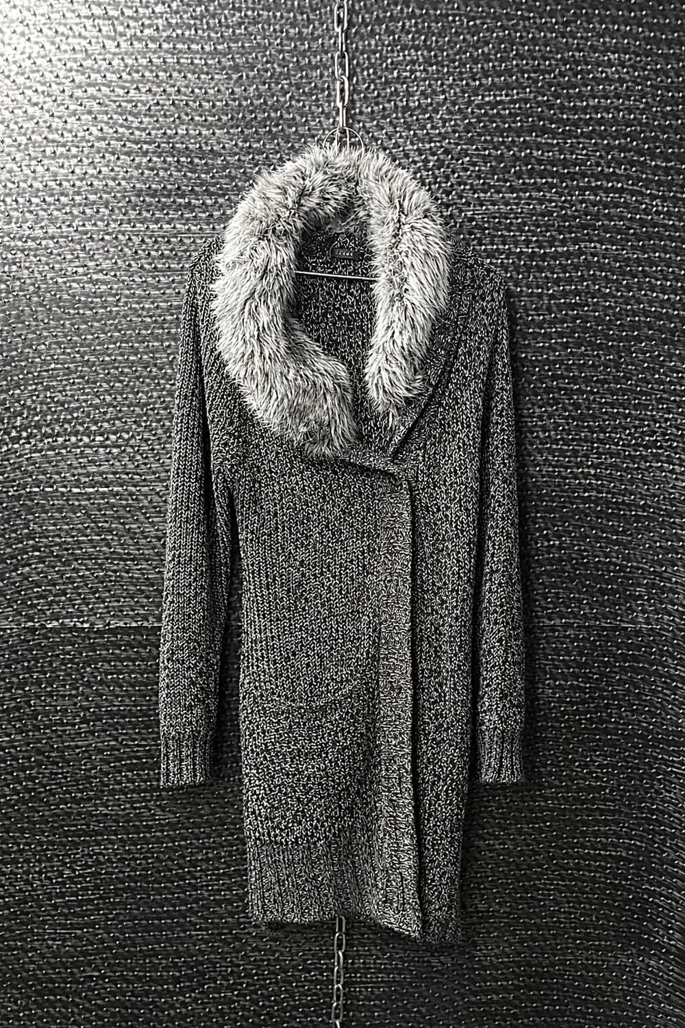 LURE 마블 퍼 롱가디건 상품이미지1