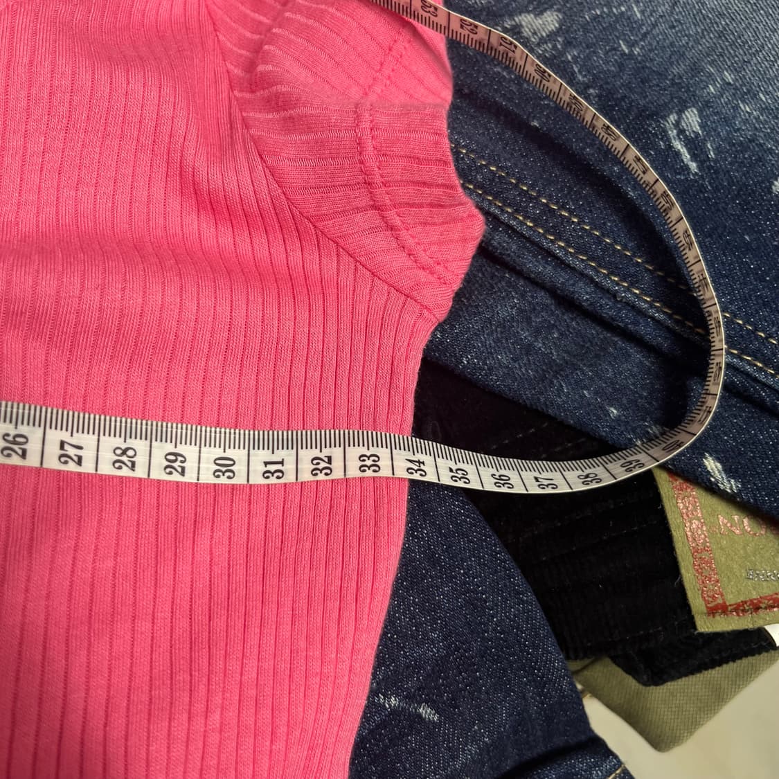 쥬시꾸뛰르 핑크 골지 반팔티셔츠 m 상품이미지4