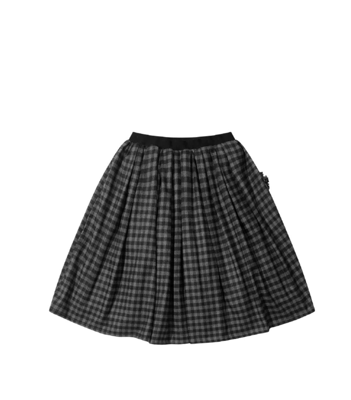 FRILL CHECK BANDING SKIRT (BLACK) 상품이미지3