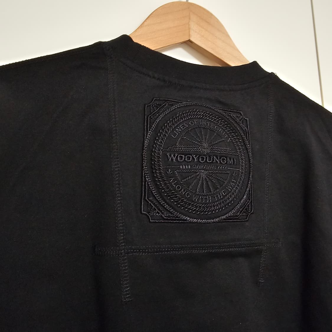 46 새제품) 우영미 자수 스퀘어 라벨 25FW 반팔 티셔츠 95 100 상품이미지5