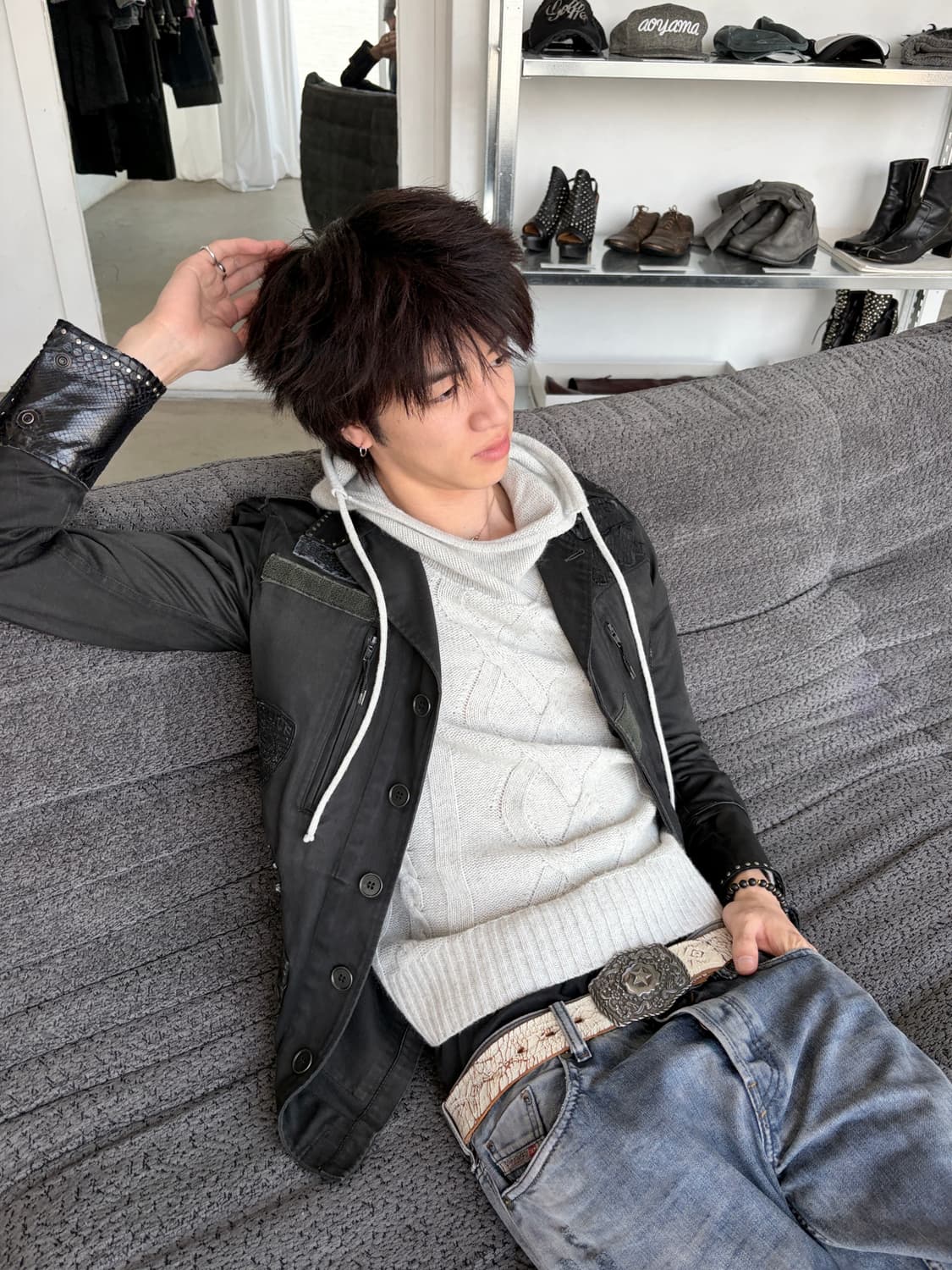 빈티지 크랙 레더 벨트 상품이미지2