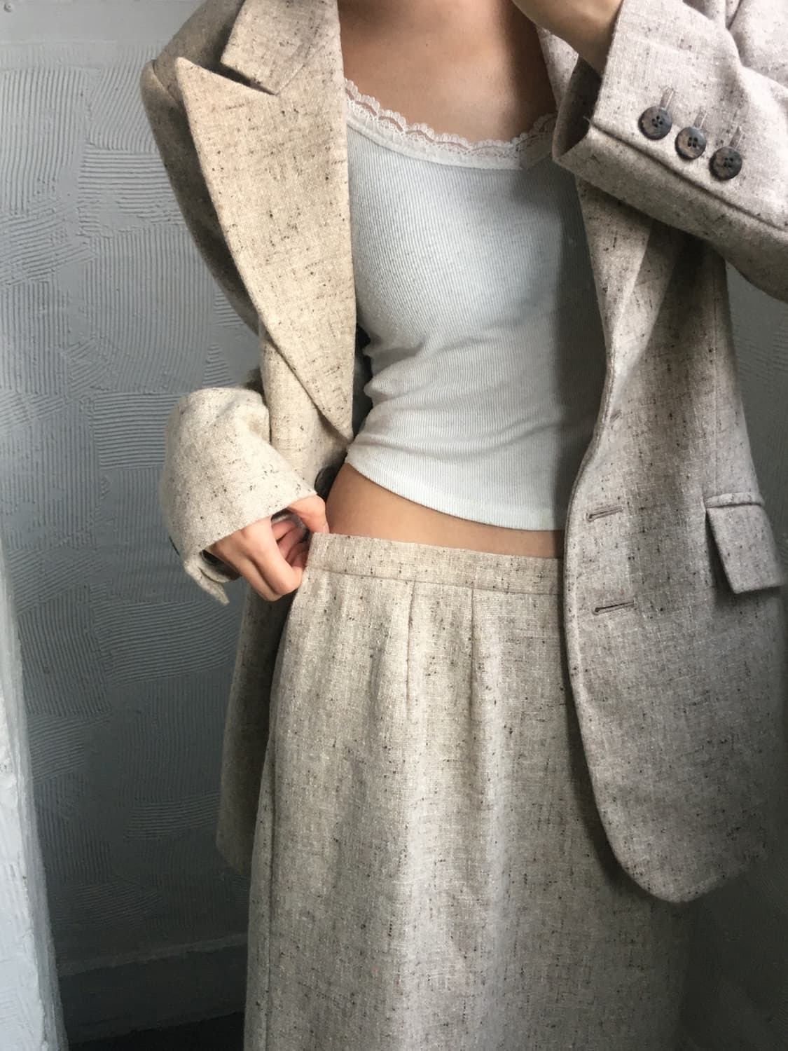 Yves Saint Laurent 입생로랑 아이보리 트위드 셋업 상품이미지2