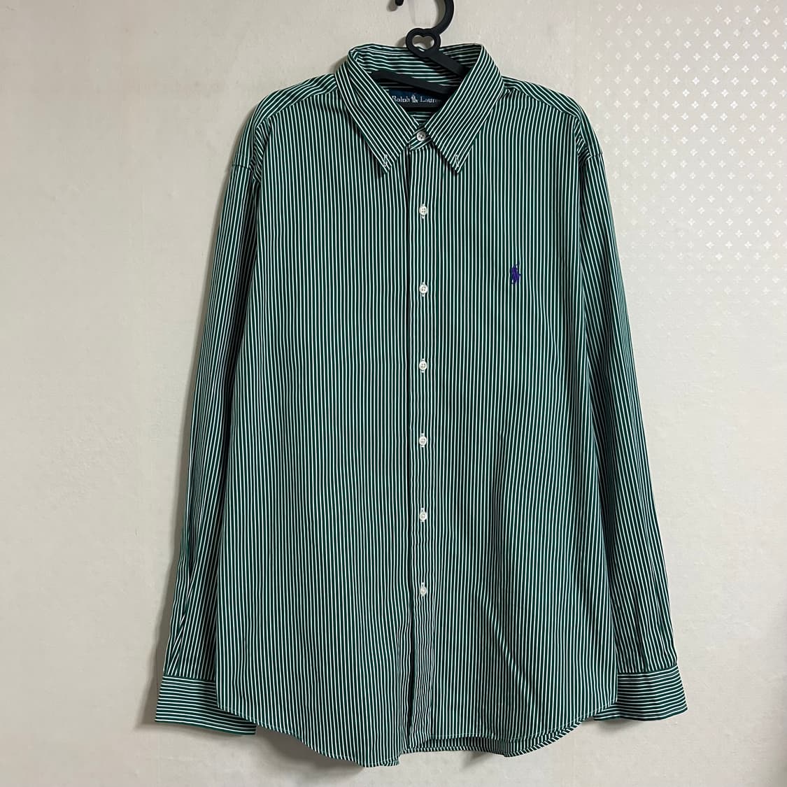 폴로 랄프로렌 스트라이프 셔츠 그린 L 상품이미지4